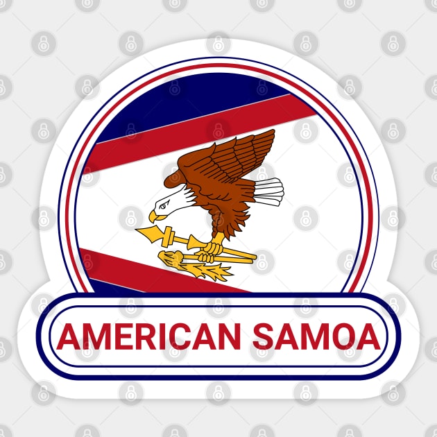 American Samoa Country Badge - American Samoa Flag Sticker by Yesteeyear